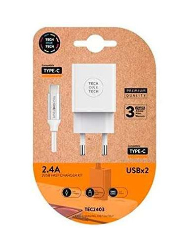 Chargeur secteur 2x USB 2.4A + cable...