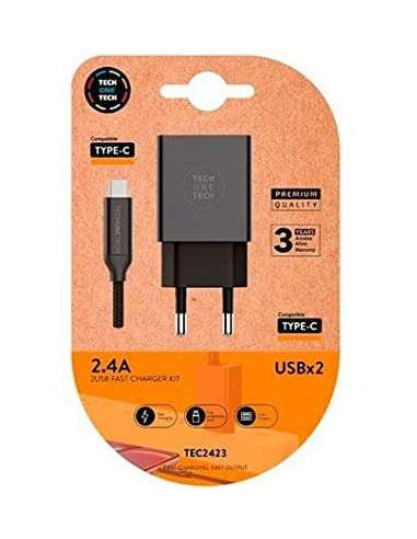 Chargeur secteur 2x USB 2.4A + cable...