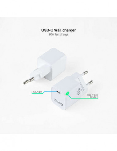 Chargeur secteur 20W max 5V 2.2A...