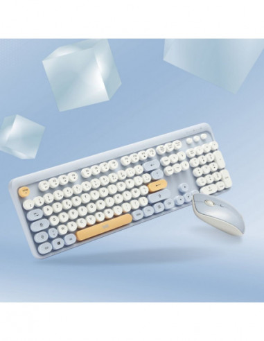 Clavier/souris sans fil tapis bleu WE...